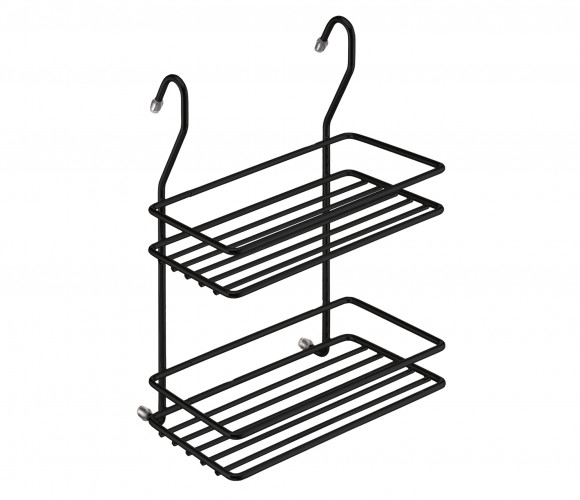 Навеска Полка двухъярусная Малая черный матовый, МХ-066BL