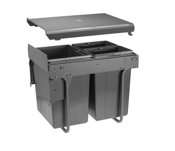 Сегрегатор для модуля 400мм (2х20L) АНТРАЦИТ, без крепления к фасаду, с довод. PB-45-002x20-60A