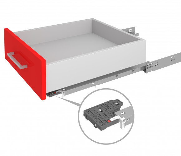 Направляющие скрыт. монт. В-Slide DB8781Zn/350 2D, полного выдв. с доводчиком