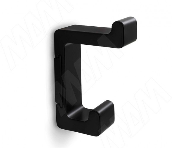 Крючок двухрожковый черный матовый  HK.13.BLM