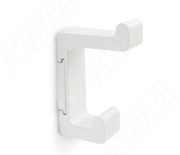 Крючок двухрожковый белый матовый  HK.13.WTM