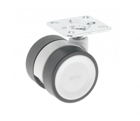 Опора колесная с фланцем, CIRCO, D50мм без тормоза, серое   KM-CIRCO-50мм-BH-19