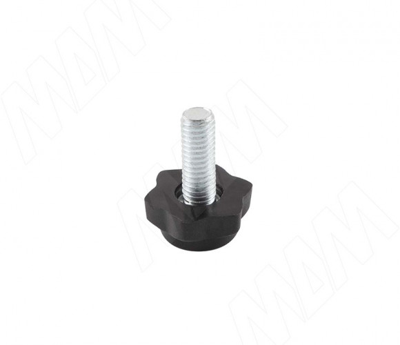 Подпятник регулир. под ключ М6х18 Черный + Гайка М6