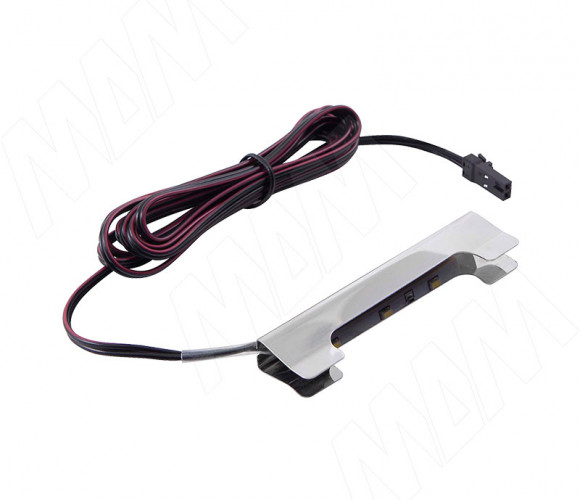 Светильник-клипса CLIPSA светод.для стеклян полки 4-8мм,хром,12V, холодн.бел, 6000К, 0,24W CL12-66NO-CR-CW0.2