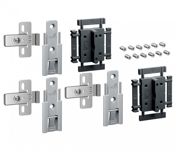 9339496 Комплект 3 средних петель WingLine L, с регулировкой, цвет серый