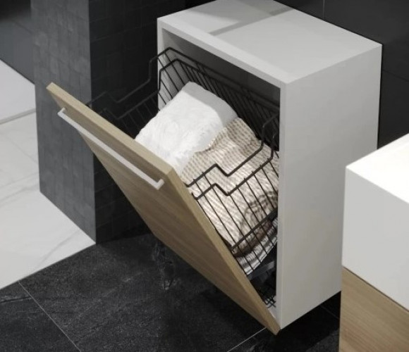 Корзина для белья с креплением на дверцу, Антрацит 550мм (480х290х500) Starax S-8116-A