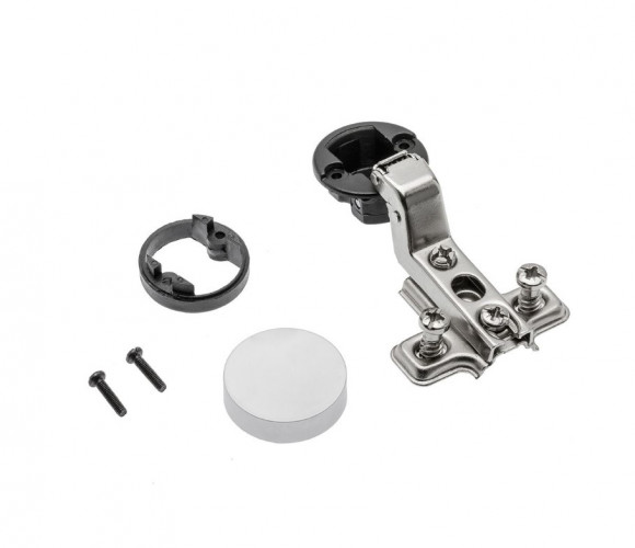 Петля GTV CIG07  для стекл.дв. D26mm.95гр.откр.вкладная, загл. круг хром, h=0, с винтами ZP-CIG-07OZE