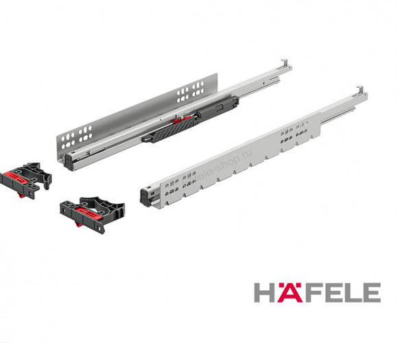 Направляющие скрытого монтажа, Полного выдв. 450мм с доводчиком   433.07.504