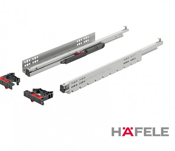 Направляющие скрытого монтажа, Полного выдв. 400мм с доводчиком   433.07.503