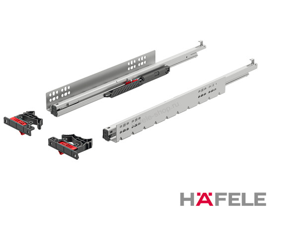 Направляющие скрытого монтажа, Полного выдв. 350мм с доводчиком   433.07.502