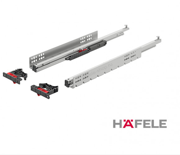 Направляющие скрытого монтажа, Полного выдв. 300мм с доводчиком   433.07.501