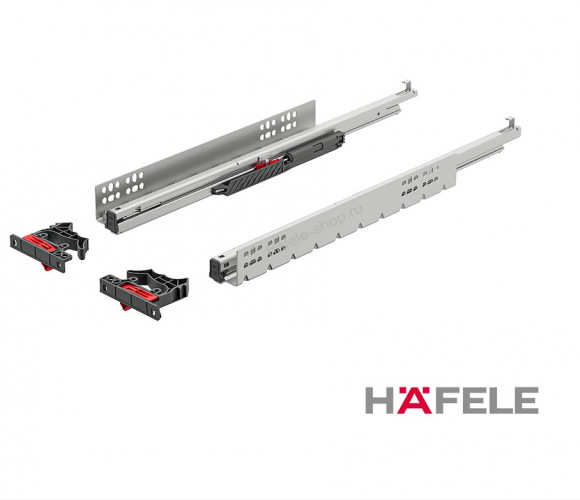 Направляющие скрытого монтажа, Полного выдв. 270мм с доводчиком   433.07.500