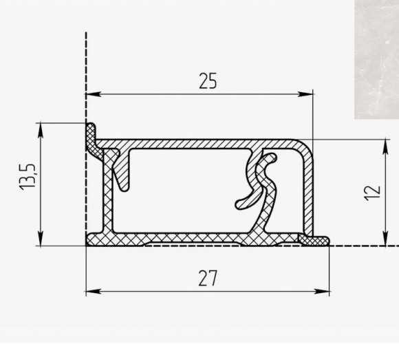 Плинтус КВАДРО Д FS114 B2   Ай-Петри 27*13*4200мм