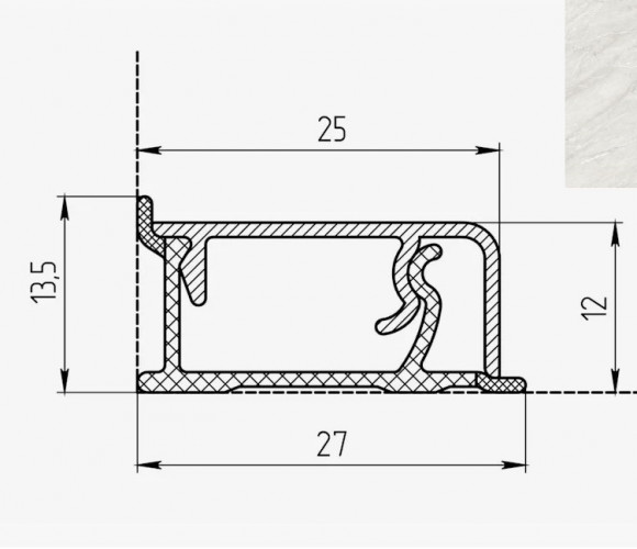 Плинтус КВАДРО Д FS126 S2   Итуруп  27*13*4200мм