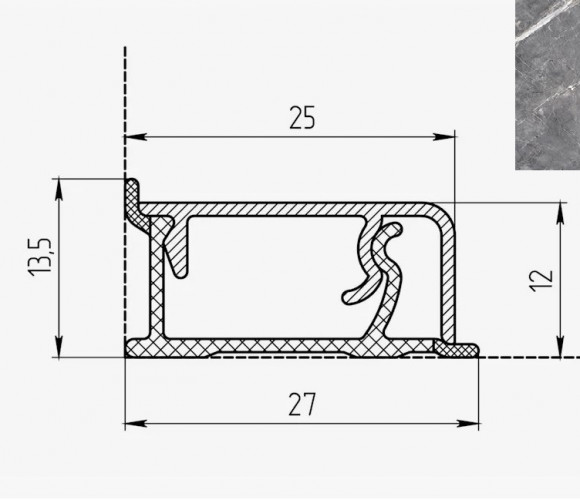 Плинтус КВАДРО Д FS207 S1  Шерегеш 27*13*4200мм