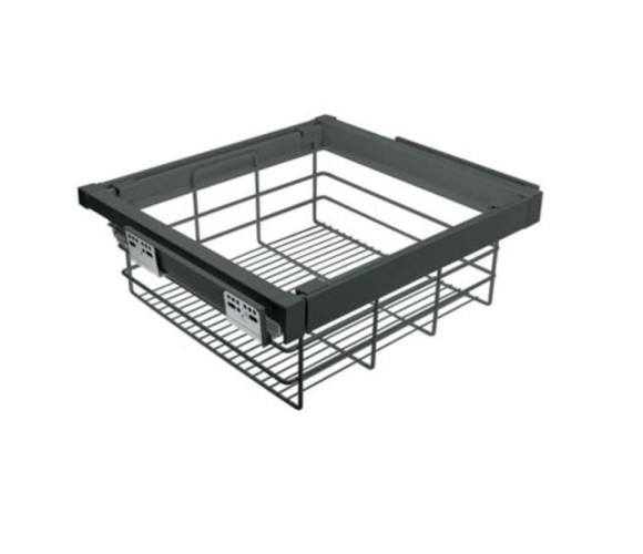 Корзина для белья с доводчиком, полного выдв., графит   WG-KOSZ70-60