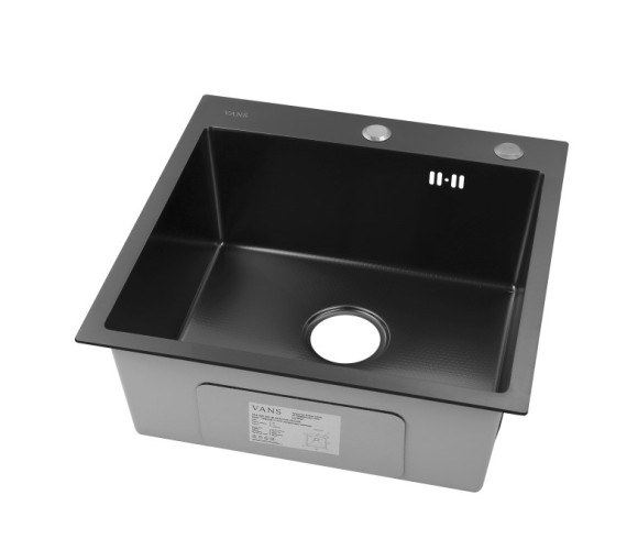 Мойка VANS SMART (500х500х220мм, толщ.2,5+0,8мм), BLACK + ДОЗАТОР   VSM